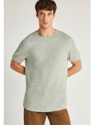 regular fit garment dyed πλεκτή μπλούζα