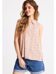 γυναικείο φλοράλ αμάνικο πουκάμισο