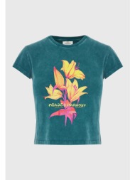 γυναικείο slim t-shirt με τύπωμα