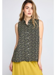 γυναικείο φλοράλ αμάνικο πουκάμισο