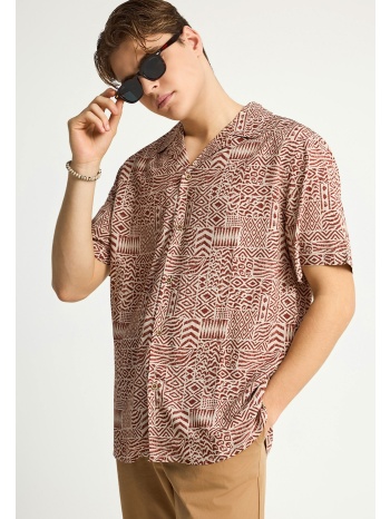ανδρικό κοντομάνικο πουκάμισο με τύπωμα