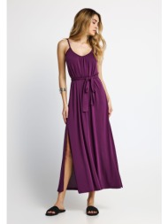 γυναικείο relaxed μάξι φόρεμα με ζώνη στη μέση