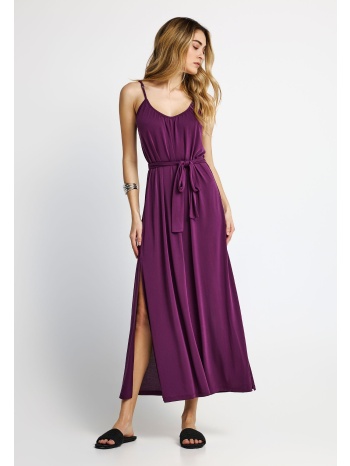 γυναικείο relaxed μάξι φόρεμα με ζώνη στη μέση