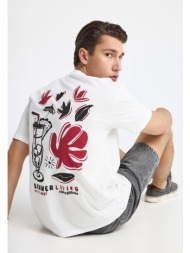 ανδρικό t-shirt με τύπωμα στην πλάτη