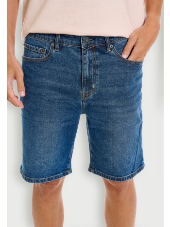ανδρική jean slim tapered βερμούδα