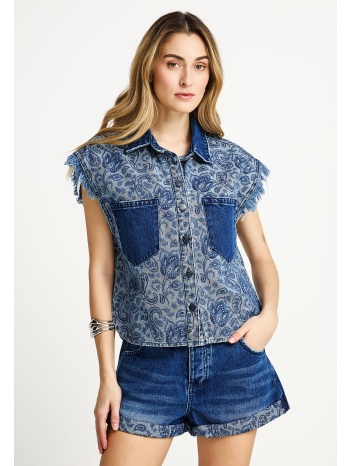 γυναικείο floral jean μπουφάν