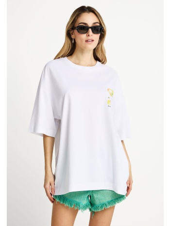 γυναικείο βαμβακερό t-shirt με τύπωμα στην πλάτη