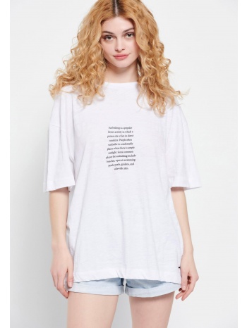 loose fit t-shirt με τύπωμα κειμένου στην πλάτη