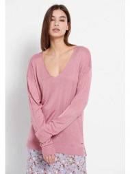 πλεκτή μπλούζα με v ...