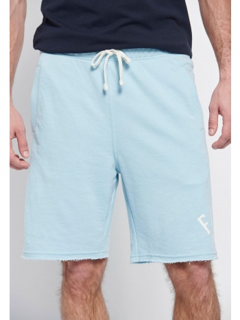 αθλητική βερμούδα με branded τύπωμα & raw edges