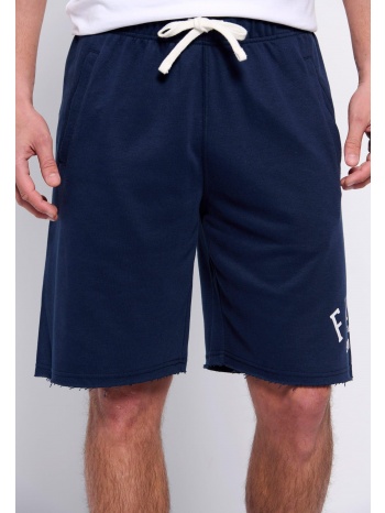 αθλητική βερμούδα με branded τύπωμα & raw edges