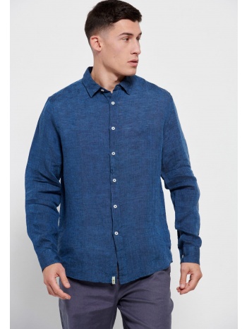 λινό πουκάμισο σε μελανζέ ύφανση
