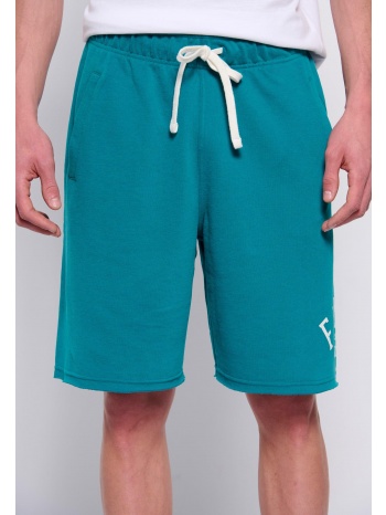 αθλητική βερμούδα με branded τύπωμα & raw edges