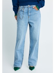 γυναικείo jean straight fit παντελόνι με αλυσίδα