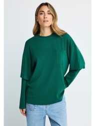 γυναικεία oversized μπλούζα με layered μανίκι