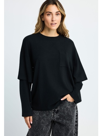 γυναικεία oversized μπλούζα με layered μανίκι