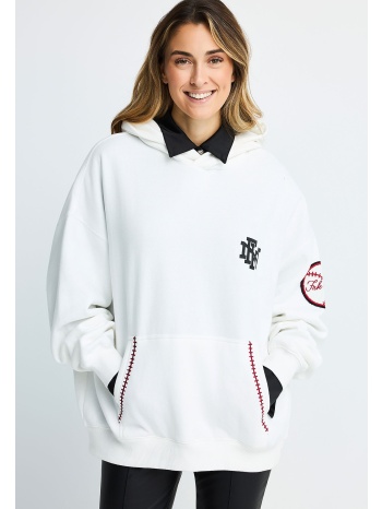 γυναικεία μπλούζα φούτερ baseball style με κουκούλα