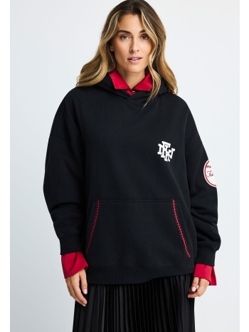 γυναικεία μπλούζα φούτερ baseball style με κουκούλα