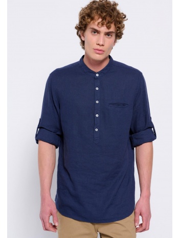 λινό πουκάμισο με λαιμό mao