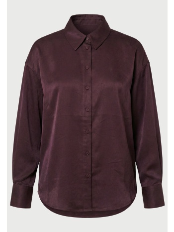 γυναικείο πουκάμισο relaxed fit με suede υφή