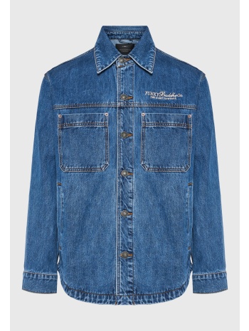 ανδρικό τζιν overshirt με τσέπες