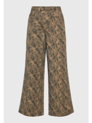 ψηλόμεσο animal print τζιν παντελόνι wide leg