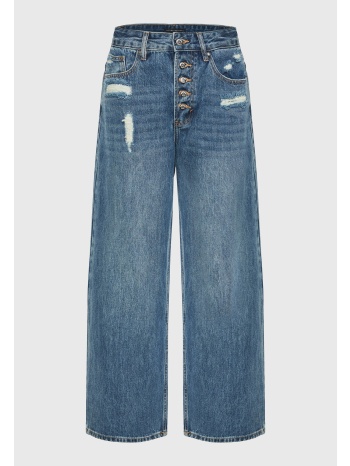 ψηλόμεσο τζιν παντελόνι baggy fit με σκισίματα