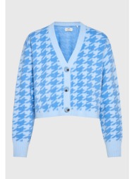 γυναικεία relaxed πλεκτή ζακέτα houndstooth