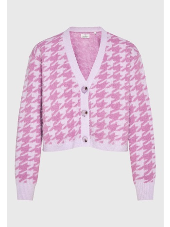 γυναικεία relaxed πλεκτή ζακέτα houndstooth