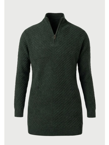 γυναικείo mini φόρεμα half zip με chevron πλέξη
