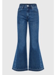 γυναικείο τζιν παντελόνι olivia flare fit με δαντελωτό τύπωμα
