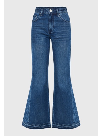 γυναικείο τζιν παντελόνι olivia flare fit με δαντελωτό