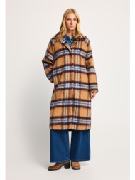 γυναικείο oversized μακρύ παλτό με χνουδωτή υφή