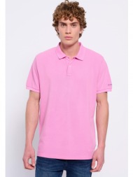 garment dyed μπλούζα πολο με κέντημα