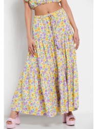 maxi φούστα με floral all over τύπωμα