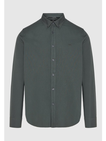 ανδρικό basic πουκάμισo από βαμβάκι με γιακά button-down