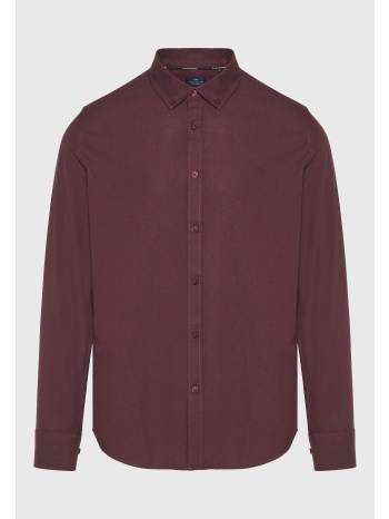 ανδρικό basic πουκάμισo από βαμβάκι με γιακά button-down