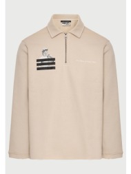 φούτερ oversized με half-zip γιακά david - apoh x funky buddha
