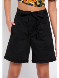 ψηλόμεσο γυναικείο σορτς με δέσιμο μπροστά