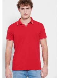 polo μπλούζα με ρίγα στο γιακά