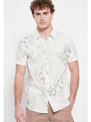 linen blend resort πουκάμισο με all over τύπωμα