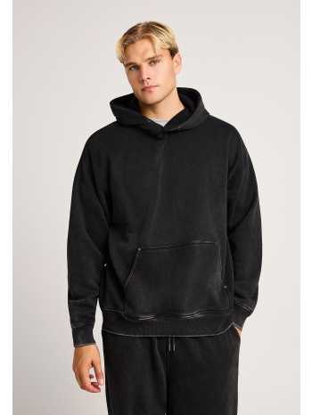 ανδρική μπλούζα φούτερ oversized με κουκούλα