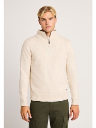 πλεκτό πουλόβερ wool-blend half-zip