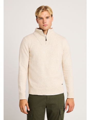 πλεκτό πουλόβερ wool-blend half-zip