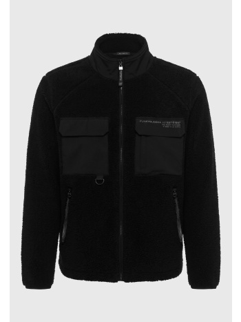 ανδρικό relaxed fit φούτερ sherpa fleece half-zip