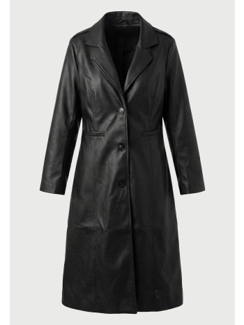 μακρύ δερμάτινο παλτό faux leather