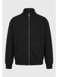 ανδρική relaxed fit ζακέτα φούτερ με full-zip και όρθιο γιακά