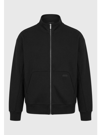 ανδρική relaxed fit ζακέτα φούτερ με full-zip και όρθιο