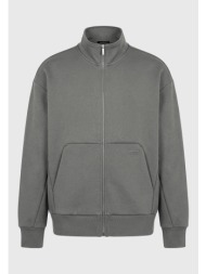ανδρική relaxed fit ζακέτα φούτερ με full-zip και όρθιο γιακά