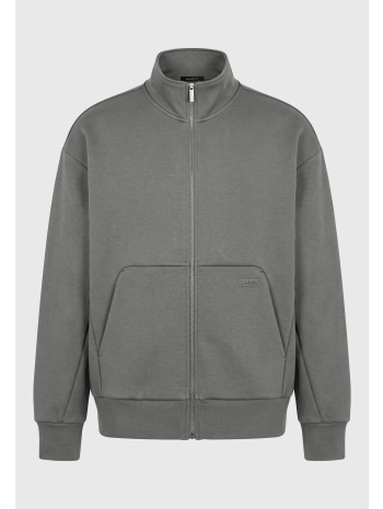 ανδρική relaxed fit ζακέτα φούτερ με full-zip και όρθιο